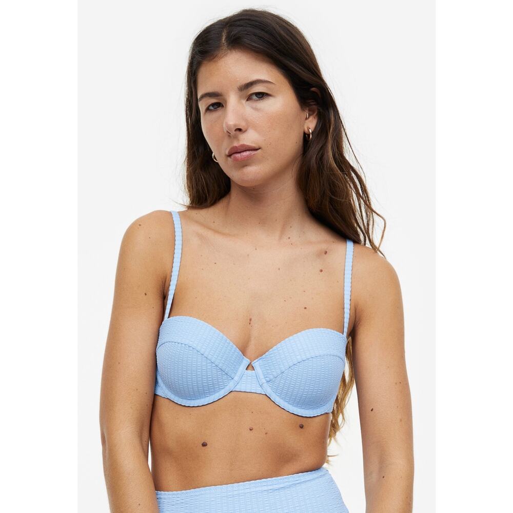Shade & Shore Balconette Style Bikini Top In Light Blue Size 36 C